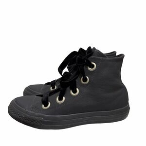 Converse CT All Star Ctas Leather Hi Top Lace Up Sneaker Womens‎ US 7 Black MINT